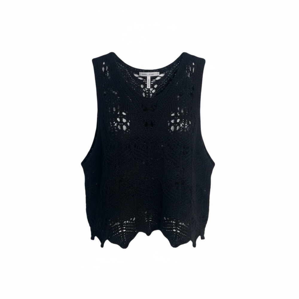 Zara Womens Black‎ Crochet Sleeveless Top Summer Casual Size M